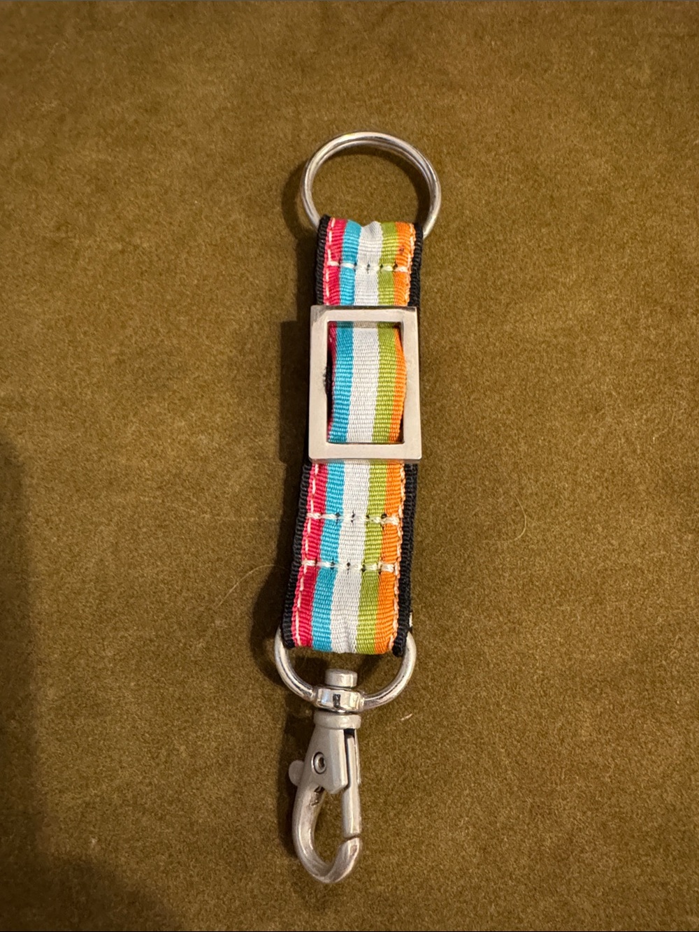 Multicolor Rainbow Stripe Key Fob Accessory